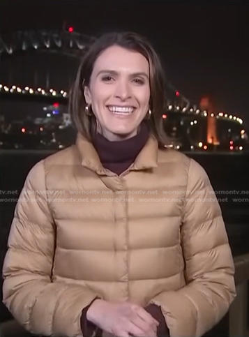 Molly Hunter’s beige down jacket on NBC News Daily