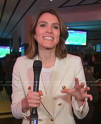 Molly’s white blazer with gold buttons on Today