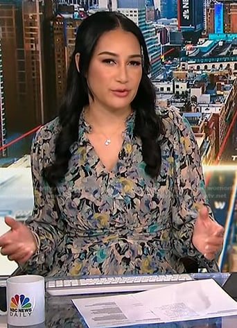 Morgan’s floral ruffle neckline dress on NBC News Daily