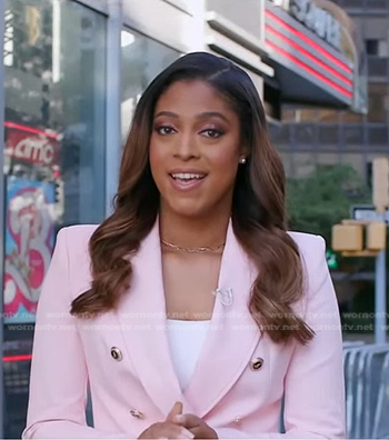 Morgan Norwood’s pink double breasted blazer on Good Morning America