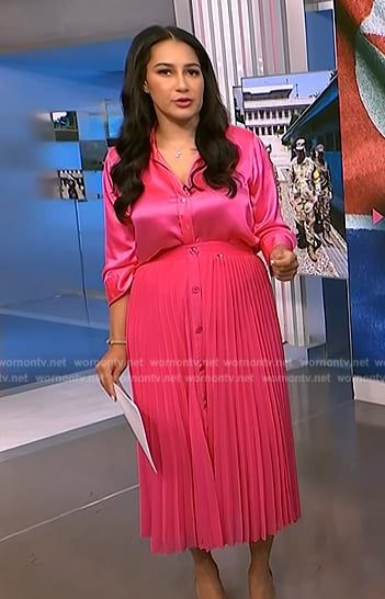 Morgan’s pink pleated skirt on NBC News Daily