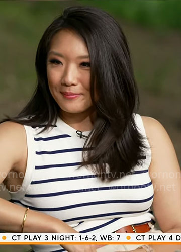 Nancy Chen’s striped knit top on CBS Mornings