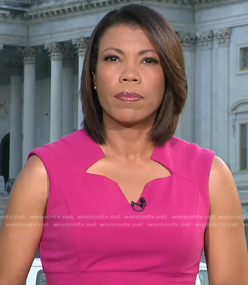 Nikole Killion’s pink dress on CBS Evening News