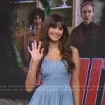 Nina Dobrev’s blue knit mini dress on Good Morning America