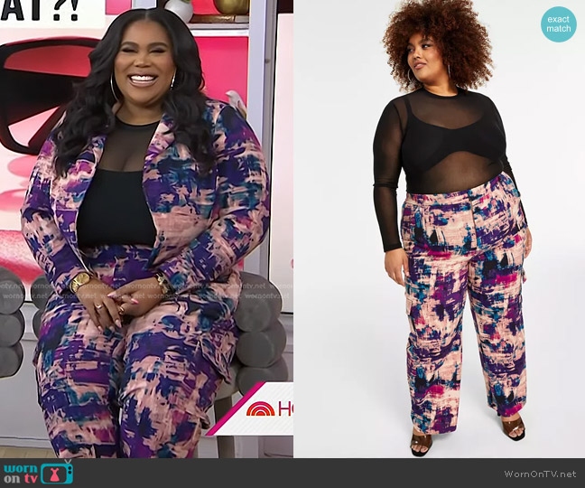 Nina Parker Trendy Plus Size Wide-Leg Utility Cargo Pants worn by Nina Parker on Today