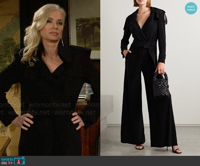 Norma Kamali Stretch-jersey jumpsuit worn by Ashley Abbott (Eileen Davidson) on The Young and the Restless