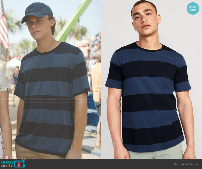 Old Navy Soft-Washed Rugby-Stripe T-Shirt worn by Conrad (Christopher Briney) on The Summer I Turned Pretty