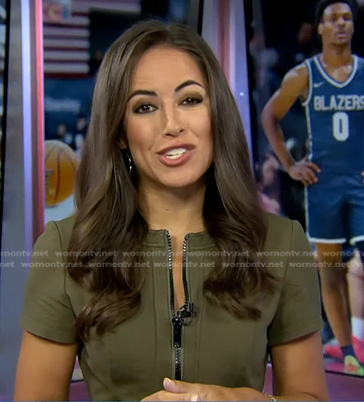 Kaylee’s green zip front dress on Today