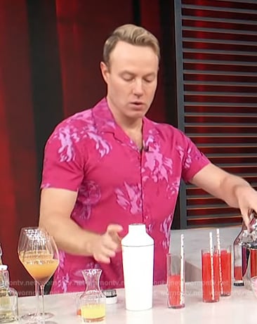 Paul Zahn’s pink floral shirt on Access Hollywood