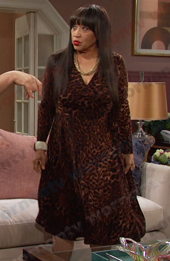 Paulina’s leopard print wrap dress on Days of our Lives