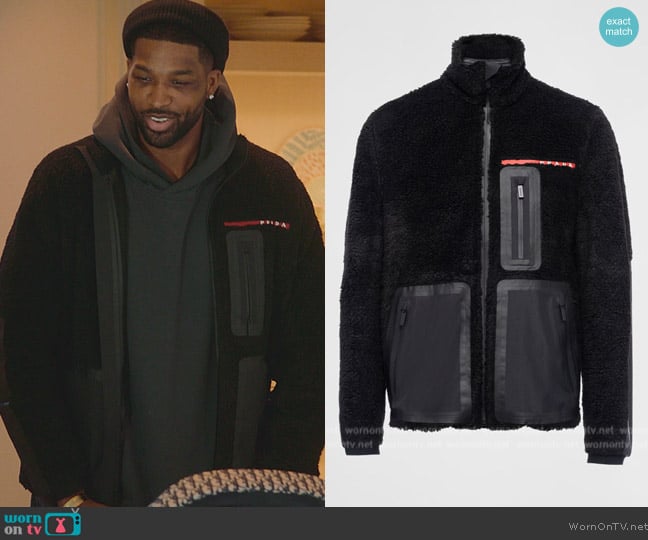 Prada Recycled fleece technical jacket worn by (Tristan Thompson) on The Kardashians