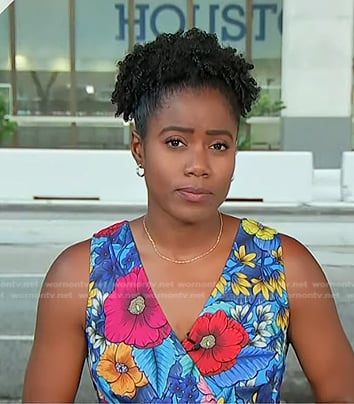 Priscilla Thompson’s blue floral print dress on Today