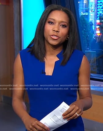 Rachel’s blue sleeveless jumpsuit on Good Morning America