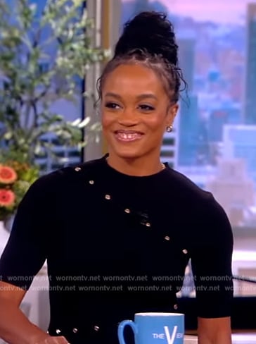 Rachel Lindsay’s black studded mini dress on The View