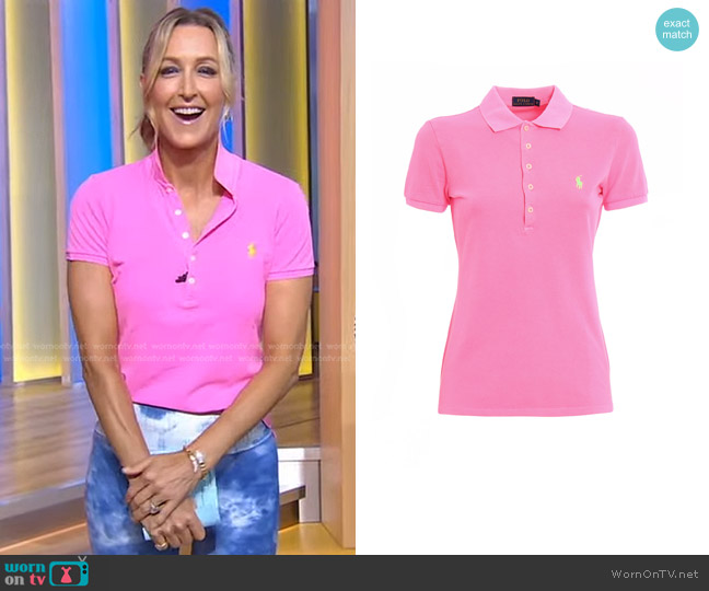 Ralph Lauren Julie Stretch Cotton Polo Shirt worn by Lara Spencer on Good Morning America