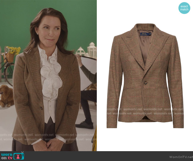 Ralph Lauren Houndstooth Blazer worn by Charlotte York (Kristin Davis) on And Just Like That