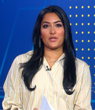 Reena’s yellow striped shirtdress on Good Morning America