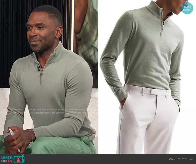 Reiss Blackhall Long Sleeved Merino Funnel Neck Sweater worn by Justin Sylvester on E! News