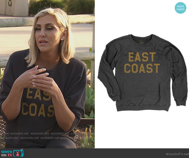 The Original Retro Brand East Coast Black Label Sweatshirt worn by Gina Kirschenheiter on The Real Housewives of Orange County