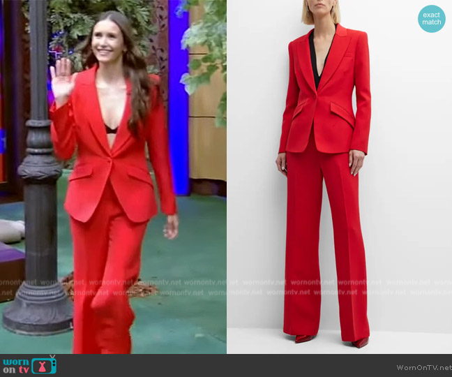 Roland Mouret Single-Breasted Crepe Blazer worn by Nina Dobrev on Live with Kelly and Mark