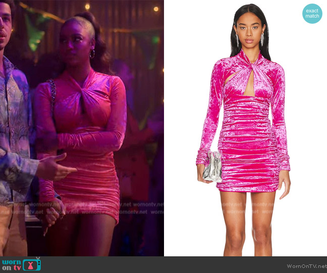 Ronny Kobo Arsenia Dress worn by Annika (Justine Skye) on Grown-ish
