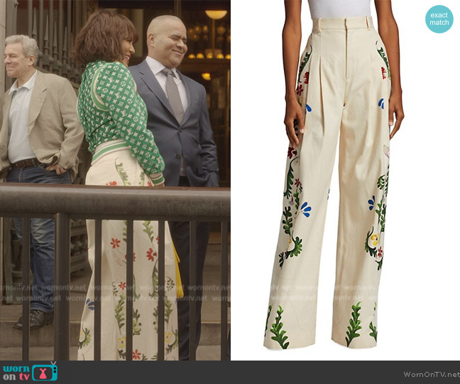 Rosie Assoulin High-Rise Printed Pants worn by Lisa Todd Wexley (Nicole Ari Parker) on And Just Like That