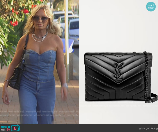 Saint Laurent Loulou medium quilted leather shoulder bag worn by Tamra Judge on The Real Housewives of Orange County