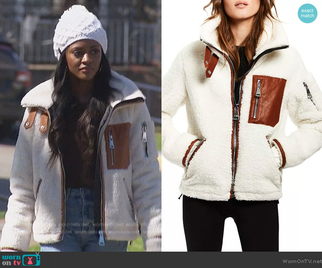 Sam. Boulder Zip Sherpa Jacket worn by Charity Lawson on The Bachelorette
