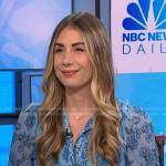 Sam Previte’s blue floral shirtdress on NBC News Daily