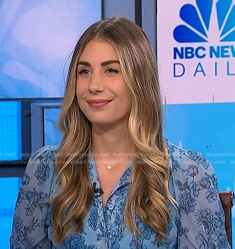 Sam Previte’s blue floral shirtdress on NBC News Daily