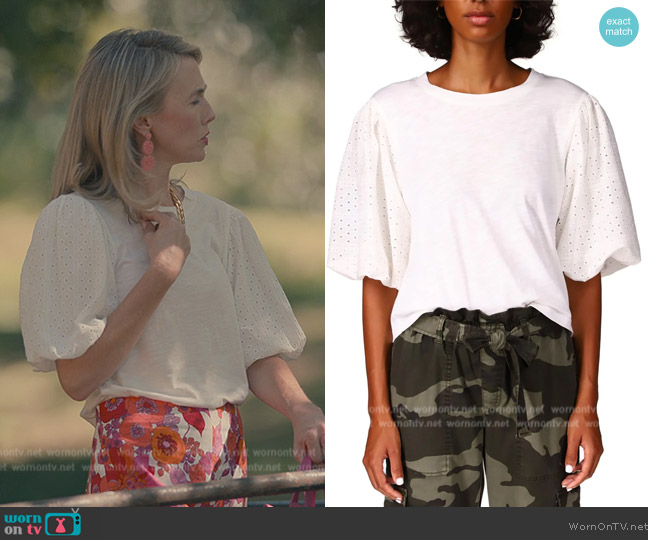 Sanctuary Cloud Control Womens Eyelet Slub T-Shirt worn by (Wynn Everett) on Sweet Magnolias