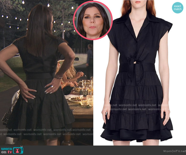 Sandro Short Ruffled Dress worn by Heather Dubrow on The Real Housewives of Orange County