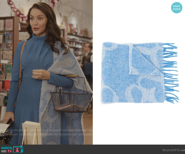 Sandro Alpaca Blend Tonal Scarf worn by Charlotte York (Kristin Davis) on And Just Like That