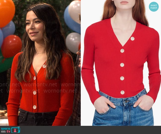 Sandro Gabrielle Cardigan worn by Carly Shay (Miranda Cosgrove) on iCarly