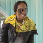 Sanya’s yellow floral print hood on The Real Housewives of Atlanta