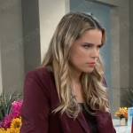 Sasha’s burgundy blazer on General Hospital