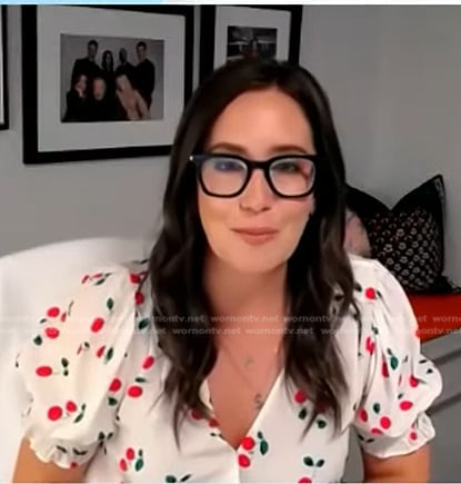 Savannah’s white cherry print top on Today