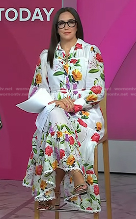 Savannah’s white floral shirtdress on Today