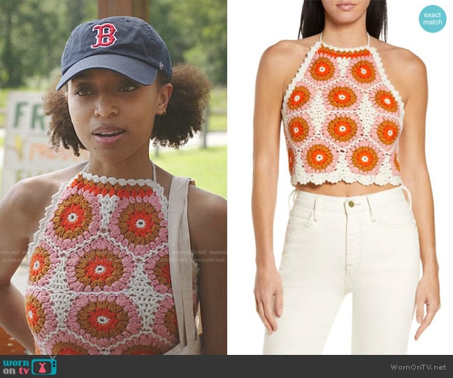 Sea Hayden Crochet Halter Top worn by Nicole (Summer Madison) on The Summer I Turned Pretty