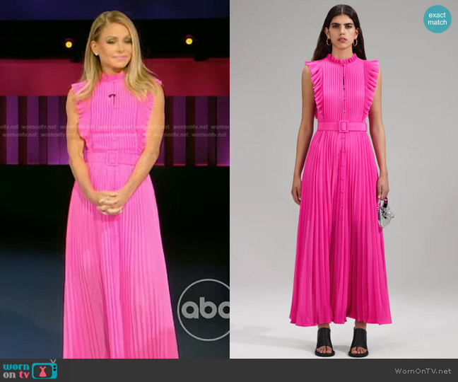 Self Portrait Chiffon Sleeveless Ruffle Midi Dress worn by Kelly Ripa on Generation Gap