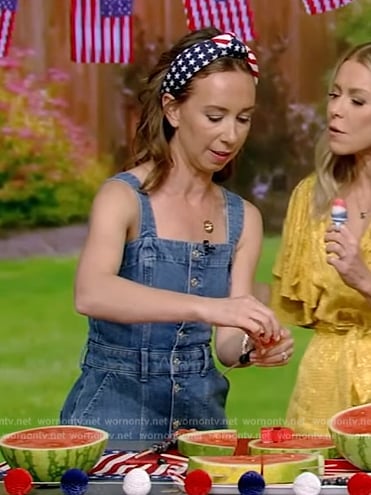 Shannon Doherty’s denim mini dress on Live with Kelly and Mark