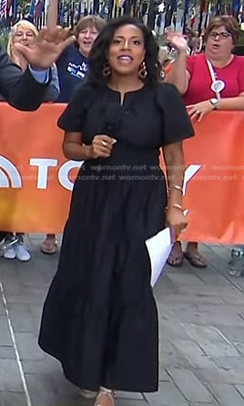 Sheinelle’s black smocked maxi dress on Today