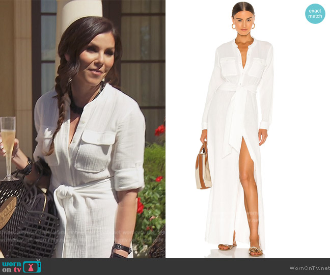 Simkhai Ester Shirt Dress worn by Heather Dubrow on The Real Housewives of Orange County