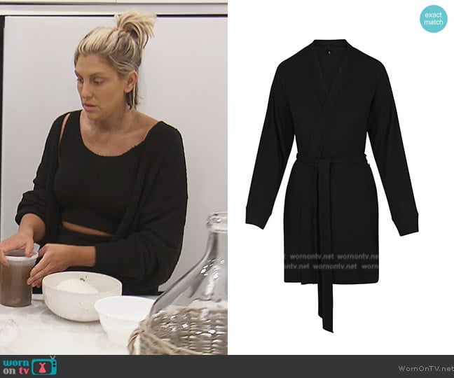Skims Soft Lounge Short Robe - Onyx worn by Gina Kirschenheiter on The Real Housewives of Orange County