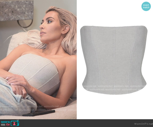 Skims Fleece Corset worn by Kim Kardashian (Kim Kardashian) on The Kardashians