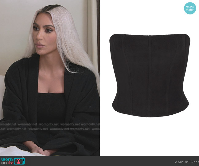 Skims Fleece Corset worn by Kim Kardashian (Kim Kardashian) on The Kardashians