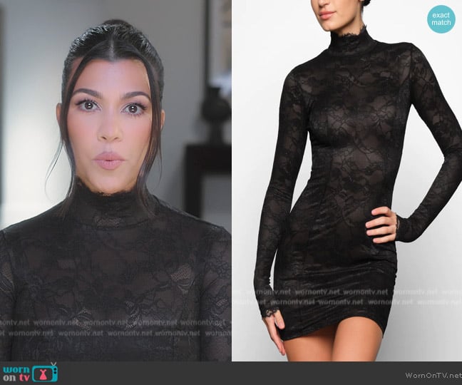 Skims Lace Turtleneck Dress worn by Kourtney Kardashian (Kourtney Kardashian) on The Kardashians
