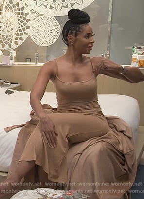 Courtney’s beige slip dress on The Real Housewives of Atlanta