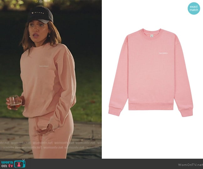 Sporty and Rich Embroidered-logo cotton sweatshirt worn by Brynn Whitfield on The Real Housewives of New York City