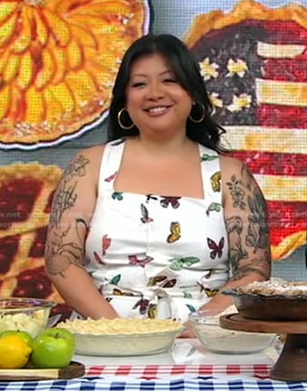 Stacey Mei Yan Fong’s butterfly print jumpsuit on Good Morning America